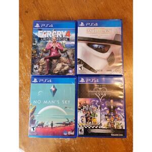 Lot Of 4 PS4 games No Man's Sky Fercry 4 Kingdome Hearts Star Wars Battle Front